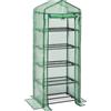 LARMNEE Serra da Giardino per Piante, 69 x 49 x 193 cm, con Scaffale a 5 Ripiani, Anti UV, Resistente alle Intemperie, per Piante, Fiori, Adatto per Giardini Domestici e Terrazzi, Verde EGN05GH02
