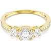 Swarovski Stilla Attract Anello, Gioiello Versatile per Occasioni Speciali con Cristalli Cry e Zirconia, Pietre Scintillanti a Taglio Round, Placcatura in Tonalità Oro, Taglia 58