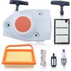 AUMEL Starter con Filtro Aria per Stihl TS410 TS420 Tagliabordi Ricambi con Maniglia Starter Corda Candela Filtro Carburante 42381900300 42381401800
