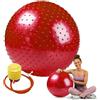 ENDLESS Palla da yoga antiburst da 55 cm | Thick PVC Exercise Ball for Fitness, Pilates, Stability & Home Gym Training | Balance Ball Chair for Men & Women| Color: rosso