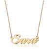 UMAGICBOX - Collana personalizzata con nome in acciaio inossidabile 316, placcata in oro 18 K, fatta a mano, 14 stili di font e 4 colori tra cui scegliere - Imballaggio elegante, 40 cm, Placcato oro