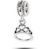 FGT Ciondolo a forma di tiara con corona Queen My Princess, compatibile con braccialetti Pandora, donne, mogli, ragazze, figlia, fidanzata, compleanno, Zirconia cubica, Zirconia cubica