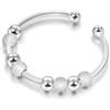 SILBERTALE Anello spinner in argento Sterling 925 Anxiety anti-stress 5|8|10 perline rotanti anello di decompressione regolabile misura 55 fino a 60, argento sterling