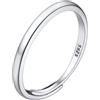 PROSILVER Anello Regolabile Donna Argento 925, Ferma Anello 2,5mm Fedina Aperto Stile Semplice Finitura Lucidata