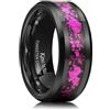 King Will Anello nuziale da uomo in carburo di tungsteno 6 mm/8 mm, nero/argento/oro, con inserti in foglia blu, rossa, oro, viola e arancione, bordo smussato, V 1/2(64.64mm), Carburo di tungsteno