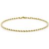 CARISSIMA Bracciale da donna in oro giallo 9 ct con catena rope semi-forata e taglio diamante, 18 cm