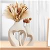 MUJUZE Set di 2 vasi moderni in ceramica beige opaco e bianco opaco, decorazione per soggiorno, camera da letto, vaso per erba della pampa, decorazione nordica moderna