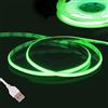 Fosingut Verde COB Striscia LED Camera, 5v 3m 480LED/m USB Luci LED TV Retroilluminazione Intelligente,2.7mm CRI90 catena luminosa a Strisce LED Adesive per Cucina Sottopensile, Armadio,PC,Mirror