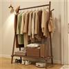 AQIMUELE Stand Appendiabiti, Vestitore in Legno, 46 x 100 x 155 cm, Appendiabiti da Terra, Resistente, Facile da Montare, con Supporto per Scarpe (Noce)