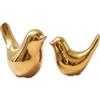 Notakia Statua di piccoli uccelli, decorazione per la casa, stile moderno, ornamenti decorativi per soggiorno, camera da letto, scrivania dell'ufficio, armadi (2 pezzi, oro)