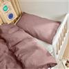 Laleni Copripiumino Lettino 135x100 cm in Cotone con Federa 40x60 cm - Set Lenzuola Culla Neonato OEKO-TEX - Malva