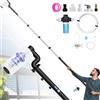 LyriFine Elettrico spazzola pulizia pannelli fotovoltaici 6,2 metri, 5 stadi telescopic hydrocleaner kit pulizia pannelli fotovoltaici e Velocità della 2a marcia per pannelli solari, vetri per tetti