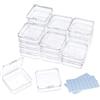 DUOFIRE Scatole Plastica con Coperchio Piccola, 24 Pezzi, 6,3x6,3x2 cm | Scatola Trasparente Contenitori in Plastica, per Perline, Gioielli, Pezzi da Gioco, Carte e Accessori Artigianali