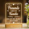 Attivolife Regalo per i miei amici, luce notturna dell'amicizia, lampada da comodino a LED calda per il migliore amico, partner, decorazione della stanza in legno, compleanno, giorno del