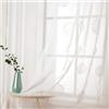 MIULEE Tenda per Camera da Letto, Tende Voile con Ricamata Motivo, Tende Bianche Trasparenti con Occhielli, Tenda Finestra Interni per Casa Soggiorno e Salotto 2 Pezzi, 140 x 200 cm