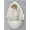 MaMeMi Porcellana - Weihkessel Acquasantiera con angelo che prega bordo oro rosa 10,5 cm