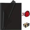 trabag 72 fogli di carta velina nera, 50 x 70 cm, carta da regalo nera, carta velina, materiale da imballaggio, carta velina nera per riempimento, regalo, bouquet, confezione pompon