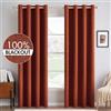 MIULEE Tende opache Tende termoisolanti con occhielli Tende 100% opache in stile lino Tende per il soggiorno Protezione dal freddo Tenda oscurante Set di 2, 140 x 260 cm Rosso Mattone