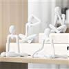XMGZQ Figurine bianche del pensatore, figure astratte per mensole, piccoli oggetti decorativi per la casa, kit di statue del pensatore in plastica, statue bianche per la decorazione della casa