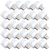 YUANQIAN Mini lampadina a LED con presa USB, luce notturna, senza sensore di luce, luce bianca calda, compatta, ideale per camera da letto, bagno, cucina, auto, luce d'atmosfera USB