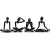 XMGZQ Figure di pensatore nero, figure astratte per librerie, decorazione per la casa, kit di statue in plastica, statue nere decorazione