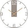 Cander Berlin Biona XXL Orologio da Parete Silenzioso 50 cm con Mani in Metallo e Legno senza Ticchettio Grande Moderno Grigio Caldo per Soggiorno Cucina Stile Vintage