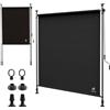 VOUNOT® Tenda da Sole Verticale 120 x 310 cm Senza Fori con Manovella, Tenda Estensibile da Esterno Protezione Solare UV e Resistente alle Intemperie per Balcone, Terrazza e Giardino, Antracite