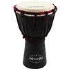 World Rhythm MDJ004 Tamburo Djembe da 6 pollici - Tamburo africano a mano in legno di mogano - colore nero