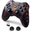 DuLingKer Controller PC Wireless, Controller PS3 PC Joystick con Hall Effect Joystick e Doppia Vibrazione, Wireless 2,4G Gaming Gamepad per Windows 11 10 8 7, PS3, Android TV, Steam, Raspberry Pi