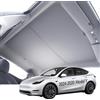 VION Parasole per tetto per Tesla Model Y 2020-2024, oscuramento totale, design anti-cedimento, tessuto a doppio strato con rivestimento UV rinforzato al grafene, Grigio