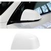 TTCR-II Copertura Specchietti Compatibile con Tesla Model Y 2020-2024 | Calotte Specchietto Lato Conducente Model Y 2020-2024 Tappi Specchietti Sinistra per Tesla MY Accessori-Bianco Perla