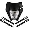 JFG RACING Mascherina Faro Moto,Faro Giorno Running per EXC EXCF XC XCF XCW XCFW-Nero