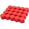 sourcing map 20 copribulloni per ruota auto, 21 mm, colore: rosso