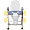 EULEUY Rialzo Per Water Per Anziani, Sedia WC Regolabile In Altezza. Alzawater Per Protesi Anca. Altezza 64-74 Cm, 48 x 38 Cm, Adatto Ad Anziani, Donne Incinte E Persone Con Mobilità Ridotta.