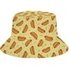 Fabretto Cappello alla pescatora divertente con cialde belghe per donne e uomini, ripiegabile, cappello da pescatore, cappello da sole, cappello da viaggio all'aperto, Hot Dog., Taglia unica
