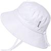 Jan & Jul Cappello da Sole per Bambina, Cotone Traspirante (Taglia: 6-24 Mesi, Bianco)