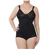 BODYPERFECT Body Contenitivo Snellente Elasticizzato Busto Shapewear Corsetto Bustino Shaper Compressione Forte Elegante Pizzo (Nero, S)