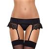 Obsessive Completo Intimo Reggicalze in Pizzo e Tanga, Nero, S-M