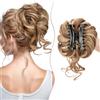 SEGO Chignon Finto per Capelli con Clip Elastico Sintetica Ondulato Finti con Posticci Ciambella Messy Hair Bun 55 G #12H24