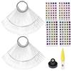 VUOJUR 100 Bastoncini Unghie Espositore con Numeri Adesivi Unghie Colori Display | Stiletto Tips Campioni di Unghie Trasparenti con Anello per Pratica Unghie Forniture Accessori Unghie per Nail Salone