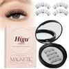 Higu clace Ciglia Finte Magnetiche con applicatore, Ciglia Finte Magnetiche Naturali, non c'è bisogno di colla magnetica per Ciglia facile da indossare e rimuovere (BLACK-B)