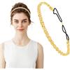 Apausvcm Fascia per capelli dorata, elastica, scintillante, in metallo, da donna, alla moda, per matrimoni, gioielli, accessori per capelli, per festival, balli studenteschi