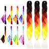 MyBraids YOUR BRAIDS! MyBraids, 3 confezioni da 4 toni, per trecce Rasta Dreads Crochet Twist Box Braids Cornrows Extension capelli sintetici intrecciati (#DY5 nero-rosso scuro, giallo chiaro)