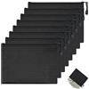 KIMHOME 8 buste portadocumenti con cerniera, formato A5 (24 x 17 cm), impermeabili, con cerniera, colore nero, multiuso, per scuola, ufficio, uso domestico, per organizzare documenti, documenti e file