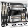 Nicpro 37 pezzi portaminas, 4 matite da disegno metallo 0,3 0,5 0,7 0,9 mm e 2 portamine da 2 mm (colori, 6B 4B 2B HB 2H 4H) per schizzi e disegno con custodia da 23 ricariche di mine in tubetto