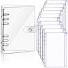 Betinyar Raccoglitore per notebook A6 trasparente in morbido PVC trasparente e 10 pezzi formato A6 buste per quaderni con foglie sciolte, carta ricaricabile, cartelline con cerniera traslucida (trasparente)