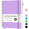 RETTACY Taccuino A5 a Puntini, Bullet Dot Journal, Collegeblock Leggero, 80 Foglie / 160 Pagine per Scrivere, 100gsm, PVC, per Donne Uomini Lavoro Ufficio, 14,8 x 21 cm - Viola
