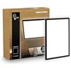B.K.Licht - Pannello LED piatto con illuminazione indiretta, luce bianco neutro, protezione IP44, plafoniera bagno, plafoniera cucina, lampadario, lampada soffito, 29 x 29 x 3 cm, nero