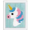 VERVACO Kit Ricamo Principianti Educativo Attività Creative UNICORNO Canovaccio per Mezzo Punto ca. 12,5 x 16 cm Set Fai Da Te Passatempi Creativi Beginner Long Stitch Embroidery