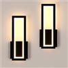 Osairous Applique LED da Parete Interno, 2 Pezzi 16W 1800LM Nera 32CM | Lampada da Parete Moderno in Acrilico, Lampada a Muro Nera Camera da Letto 3000K per Soggiorno Corridoio Studio Balcone